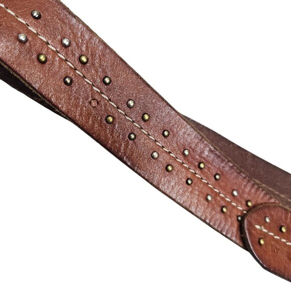 American Eagle‎ Outfitters AEO Brown Leather Belt With Metal Studs Size 40 Basic - Picture 4 of 9